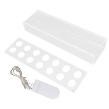 Acrylic Flower Vase Rectangular Long Clear Floral Centerpiece Votive Box Rectangle Holder with String 14 Holes