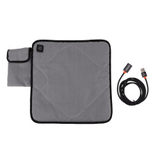 Cuscino riscaldante portatile USB, cuscino riscaldante con temperatura regolabile per sedia, ideale per pesca e campeggio, colore grigio chiaro.