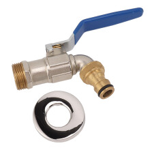 Torneira de água com válvula de esfera, em latão, fácil de usar, com saída para mangueira de alta vazão para irrigação de jardim, G3/4.