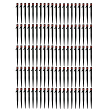 100pcs Drip Emitters 360 Degree Adjustable Water Flow Drippers Sprayer for Patio Lawn Bed Watering System 13cm / 5.1in  Red