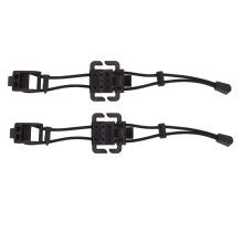 2Pcs Backpack Binding Clip MOLLE Gear Organizer Fastener Elastic Binding Buckle Carabiner Clip Bags Clasp Cord Fix Gear Elastic Strap Black