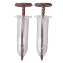 2 Stück Mini-Sämaschinen, Sästäbchen, kleine Saatgutstreuer, verstellbare Handsämaschine, Sägerät, Gartenwerkzeug, braun