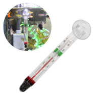 Aquariumthermometer, onderdompelbare glazen aquariumthermometer met zuignap voor het meten van de watertemperatuur.