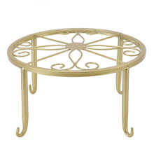 Single Layer Iron Plant Stand Floor Standing Simple Low Plant Pot Stand Balcony Living Room Flower Pot Shelf 22x22x12cm / 8.7x8.7x4.7in Gold