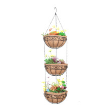 Coconut Three Layer Hanging Basket Multi Layer Flower Basket for Home Gardening Wedding