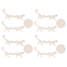 4Set Flower Pot Holder Rack Cat Shape Composite Wood Creativity Loveliness Simple Modern Indoor Plant Holder
