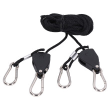 2 unidades de suporte de corda para luz de cultivo de 1/8 pol., ajustável, resistente, com clipe de corda de alta resistência.