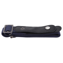 Cinto feminino sem fivela, ajustável, tecido trançado, sem fivela, para calças e suéteres, azul escuro.