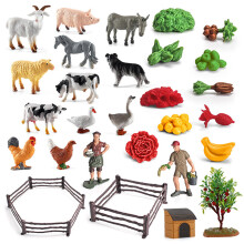 Conjunto de 36 peças de brinquedos de animais de fazenda para crianças, brinquedo educativo de simulação de animais da fazenda.
