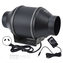 4-Zoll-Rohrventilator mit stufenloser Drehzahlregelung, 40 W, für Growzelte und Hydrokultur, 110–240 V, Stecker