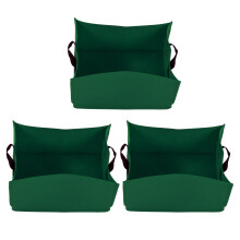 3PCS Thicken Non Woven Vegetable Planting Seedling Grow Bags Garden Planter Bed with HandleGrass Green 40x30x20cm