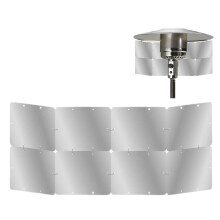 Faltbarer Wärmefokussierungsreflektor aus Aluminiumlegierung mit Ringen und Klemmen für Erdgas-Außenheizstrahler