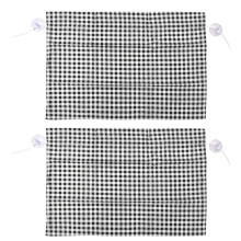 2Pcs Grid Design Anti Ultraviolet Car Curtain Side Car Window Sun Shade with Suction CupBlack Grid