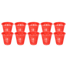 10PCS Planting Basket Hydroponic Cultivation Basket Plastic Plant Mesh Cup for Balcony GardenRed