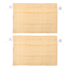 2Pcs Grid Design Anti Ultraviolet Car Curtain Side Car Window Sun Shade with Suction CupYellow Grid