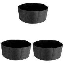 3Pcs 10 Gallon Plant Growth Bag Non Woven Thickened Round Bucket Seedling Bags for GardenBlack
