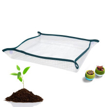 Umtopfmatte, Pflanzmatte, wiederverwendbar, tragbar, wasserdicht, transparentes Netzgewebe, Blumenkissen für den Garten, Topfpflanzen
