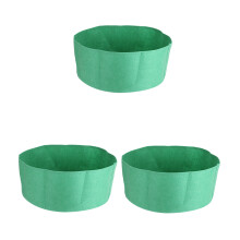 3Pcs 10 Gallon Plant Growth Bag Non Woven Thickened Round Bucket Seedling Bags for GardenLight Green