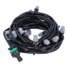 15m / 49.2ft 4/7 Irrigation Tube Pipe System with 20 Misting Sprayer Heads for Garden Agriculture Terrace