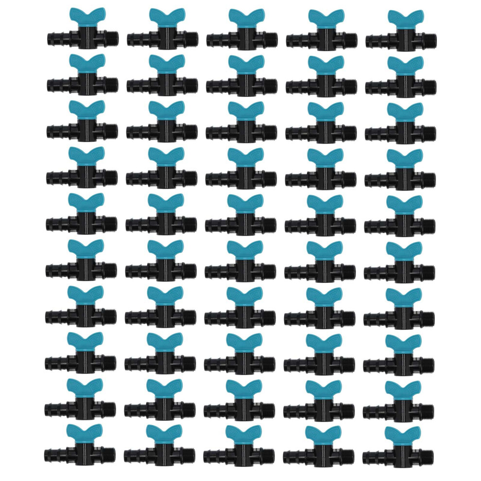 50Pcs 16X3/4In Male Thread Irrigation Switch Valve Plastic Gate Valves For Gardening Supplies 3666362485595