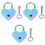 3Ensembles Cadenas Amour Plating Coloré Protection Et Décoration 4
