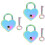 3Ensembles Cadenas Amour Plating Coloré Protection Et Décoration 7