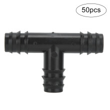 Schwenkbare Rohrkupplungsverbinder aus PP-Material für Gartenbewässerungssysteme, 16 mm, 50 Stück, 3-Wege