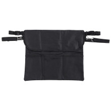 Bolsa organizadora de tecido Oxford preto resistente ao desgaste, 43x35,5cm, para uso em cadeira de rodas.
