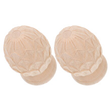 2Stk Holz Treppenpfosten Kappen Ananas Form Handgefertigt Beige
