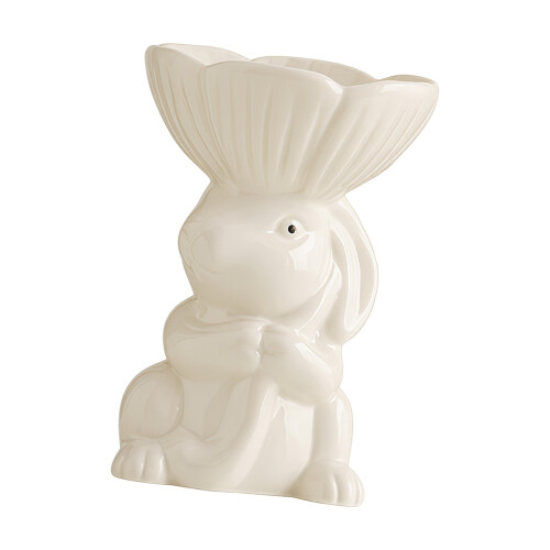 Simple Ceramic Rabbit Bowl Desk Organizers Suitable For-White