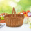1Pc Handheld PP Storage Basket Light Brown Decorative Picnic Basket 7