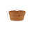 1Pc Handheld PP Storage Basket Light Brown Decorative Picnic Basket 8