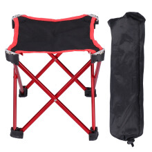 Gartenklapphocker aus Aluminiumlegierung, 4-beinig, leicht, Angelstuhl, Gartenbedarf, Rot
