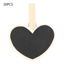 50Pcs Mini Blackboard Clip Plant Label Wooden Message Board Marking Tool for Home OfficeHeart Shape