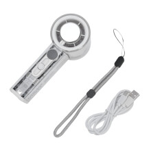 Ice Cooling Handheld Turbine Fan Transparent USB Rechargeable 100 Speed Adjustable 13000rpm High Speed Handheld Ice Cooler Fan for Summer