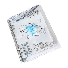 Acrylic Binder Photocard Holders 6Rings Refillable-blue stars