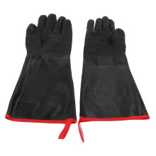 BBQ Gloves High Temperature Resistance 500 Waterproof Acid and Alkali Resistant Garden GlovesBlack 17in