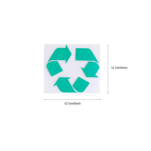 5Pcs Green Recyclable Sign Stickers Self-Adhesive Trash Bin Decals 1