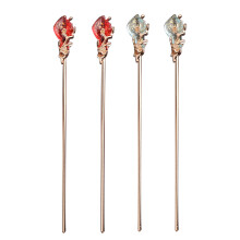 Gouden haarspeld voor vrouwen, metalen haarvork met strasssteentjes, vintage haaraccessoire voor speciale gelegenheden.