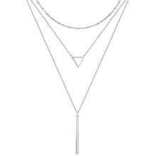 Colier la modă din aur pentru femei, bijuterii simple din aur cu pandantiv elegant și design delicat, coliere stratificate cu coliere suprapuse și