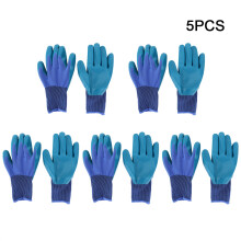 5 Pairs Latex Wear Resistant Gloves Embossing Non-Slip Gardening Working Gloves Garden Tool