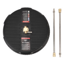 15 Inch Pressure Washer Surface Cleaner 3600PSI Working Pressure 1/4 Inch Quick Plug with 2 Extension Wand Attachments