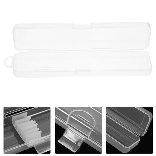 4Pcs Transparent Straw Case Plastic Storage Box For Travel 2