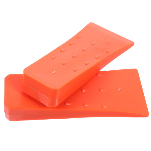 2Pcs Spiked Plastic Tree Felling Wedges Orange ABS for Logging Tools 2