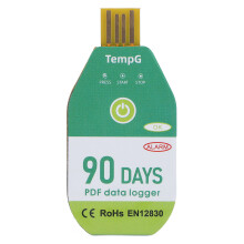 USB-Temperaturdatenlogger, IP67 wasserfest, Einweg-PDF-Temperaturdatenlogger für Kühltransporte, 90 Tage