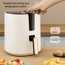 6L Large Capacity Air Fryer 1400W Electric Fryer Oil-less Healthy Fryer Dual Knobs Time Control Temperature Control Non-stick Coating Easy Cleaning