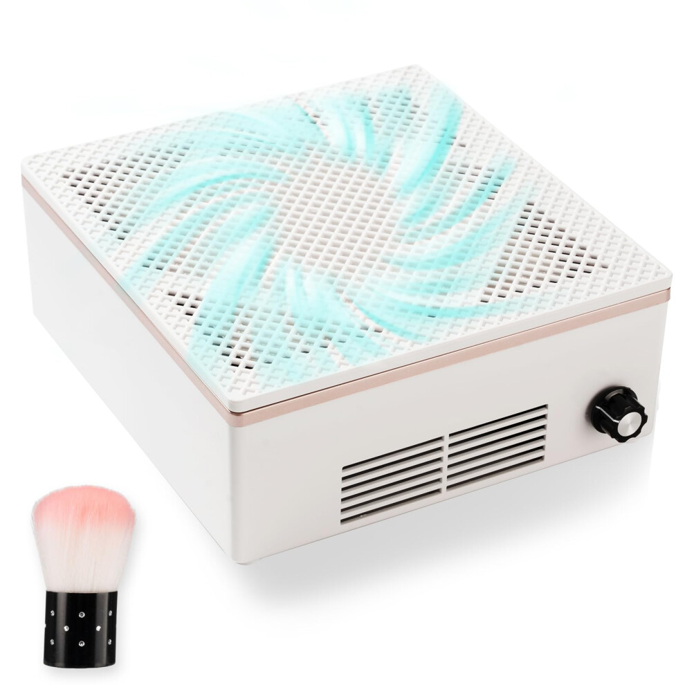 Professional 60W Nail Dust Collector with Adjustable Speed and Reusable Filter for Acrylic and Gel Nails