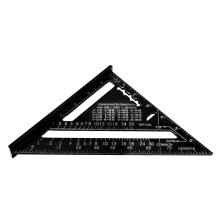 Schreinerdreieck aus Aluminiumlegierung mit imperialen und metrischen Skalen, Winkelmesser für Ingenieure und Schreiner, Schwarz