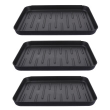 Utility Tray Schuhboot Auffangwanne Kunststoff Schwarz 3 Stk