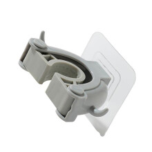 2Stk Wandhängender Mop Halter Aufbewahrungsregal Bad Küche Grau